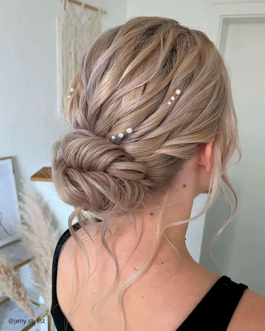 Low Messy Wedding Bun