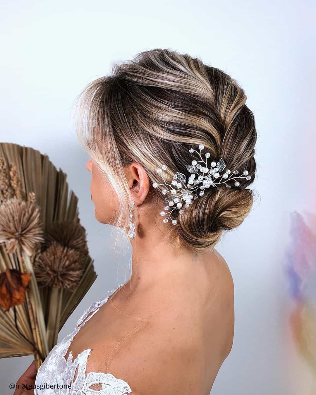 Sleek Low Bun Wedding Hair