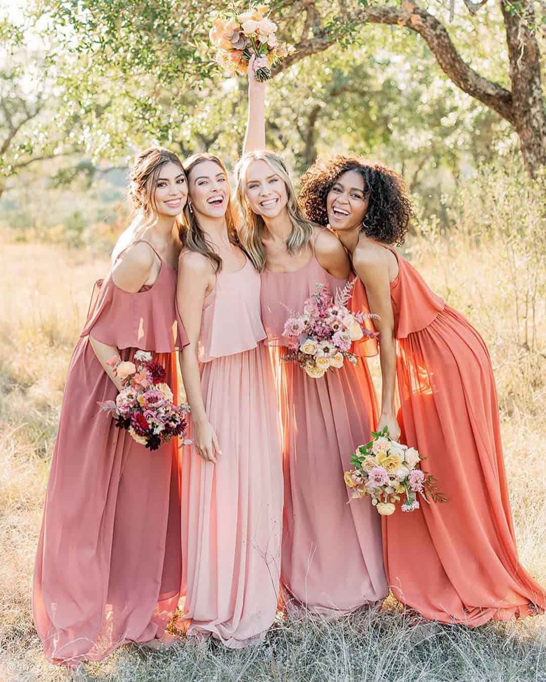 Which skin tone does terracotta rust color dresses the most?