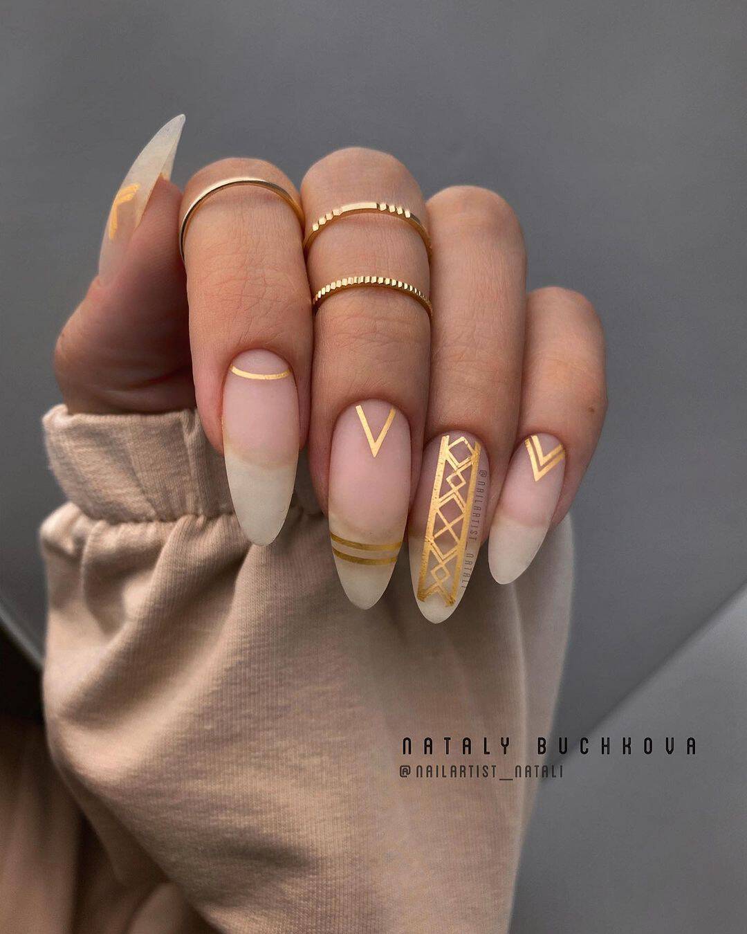 Gold Indian Wedding Nails