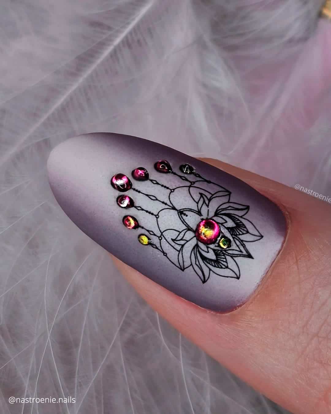 Flowers On Indian Bride Nails