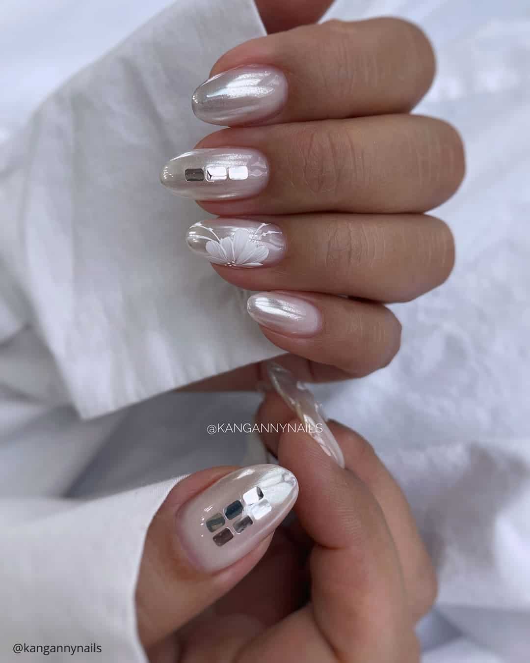 Flower Power Bridal Nails
