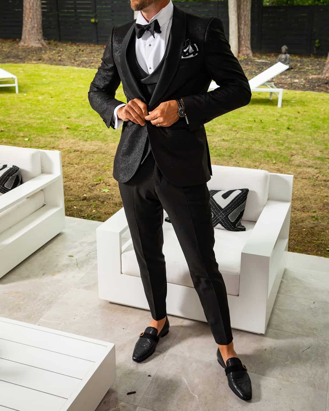 Tailored/ Slim Fit Silhouettes Wedding Suits Groom