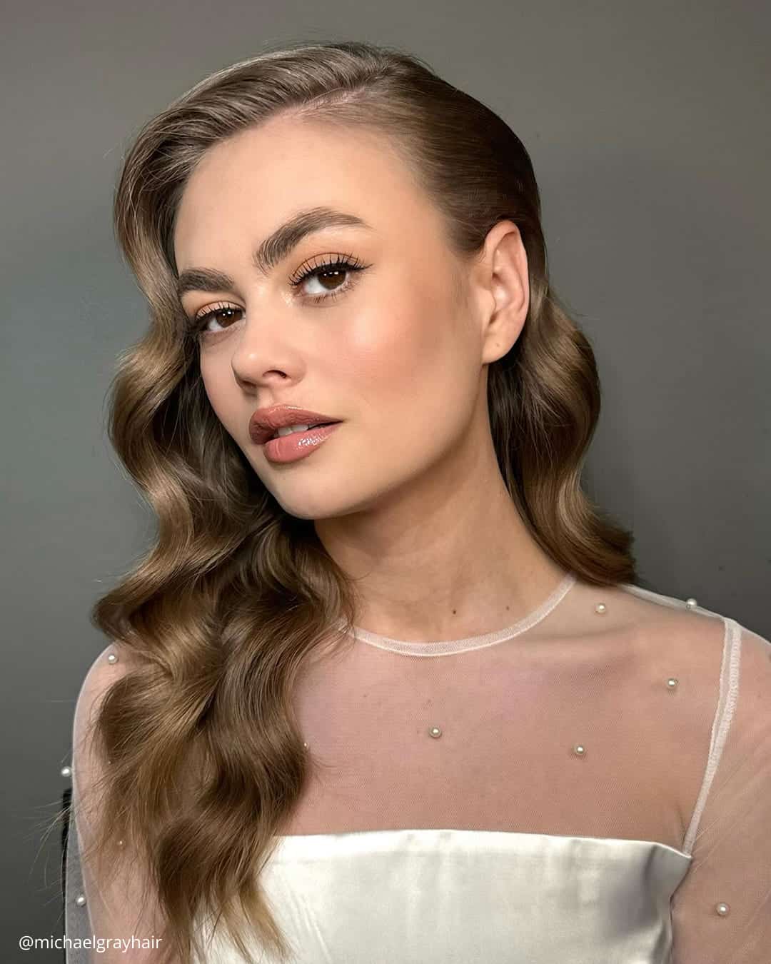 Wedding One Side Pinned Up Hairstyles