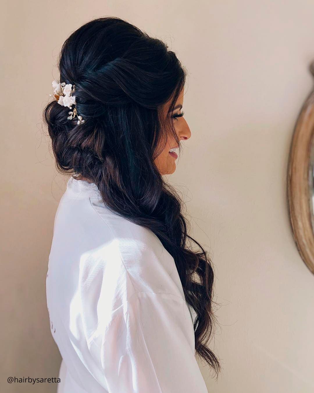 Wedding One Side Pinned Up Hairstyles