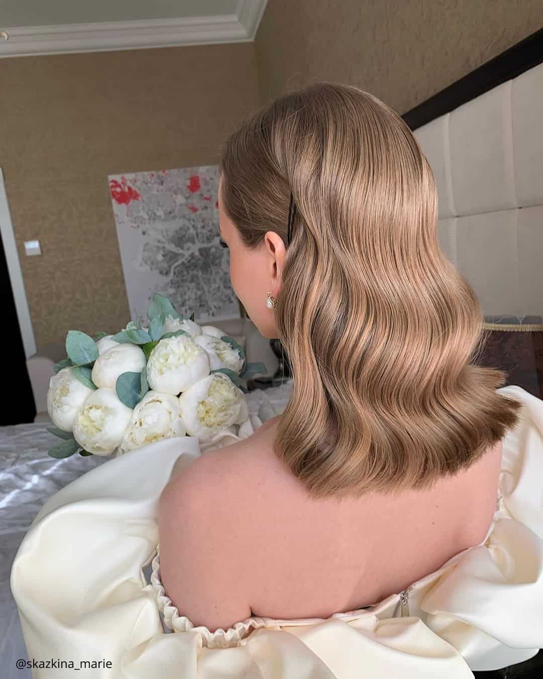 Sleek Bridal Bob Hair