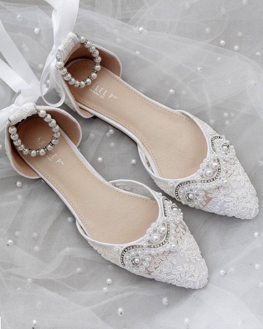 Open Toe Wedding Bride Flats