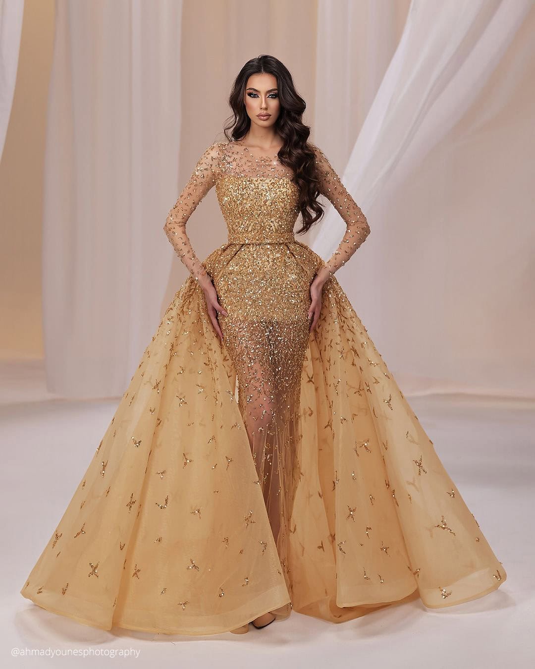 Simple Golden Wedding Dresses