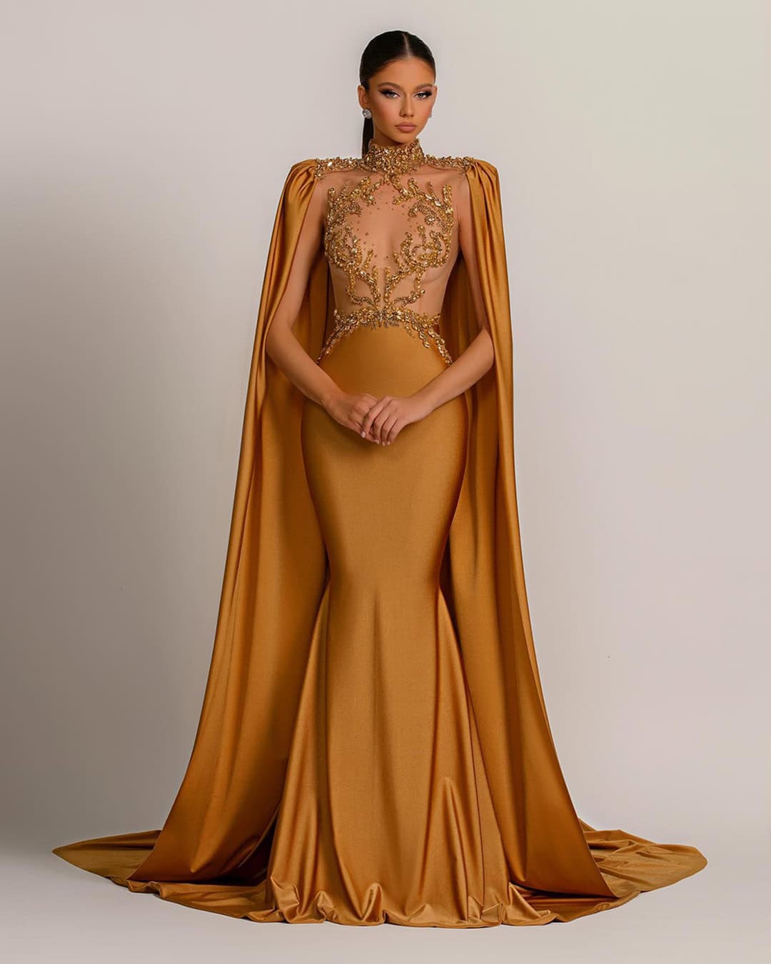 Simple Golden Wedding Dresses