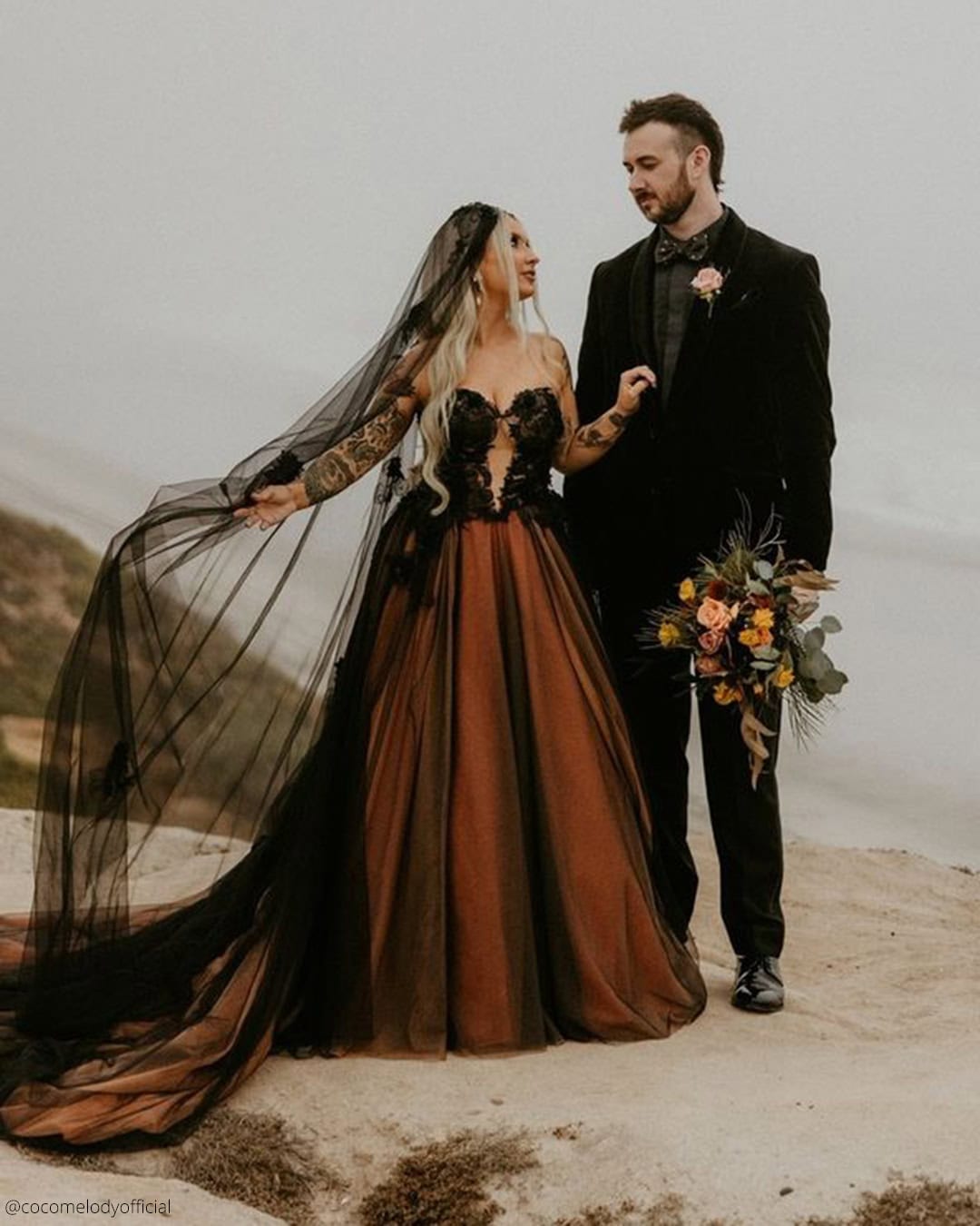 Red And Black Gothic Wedding Dresses