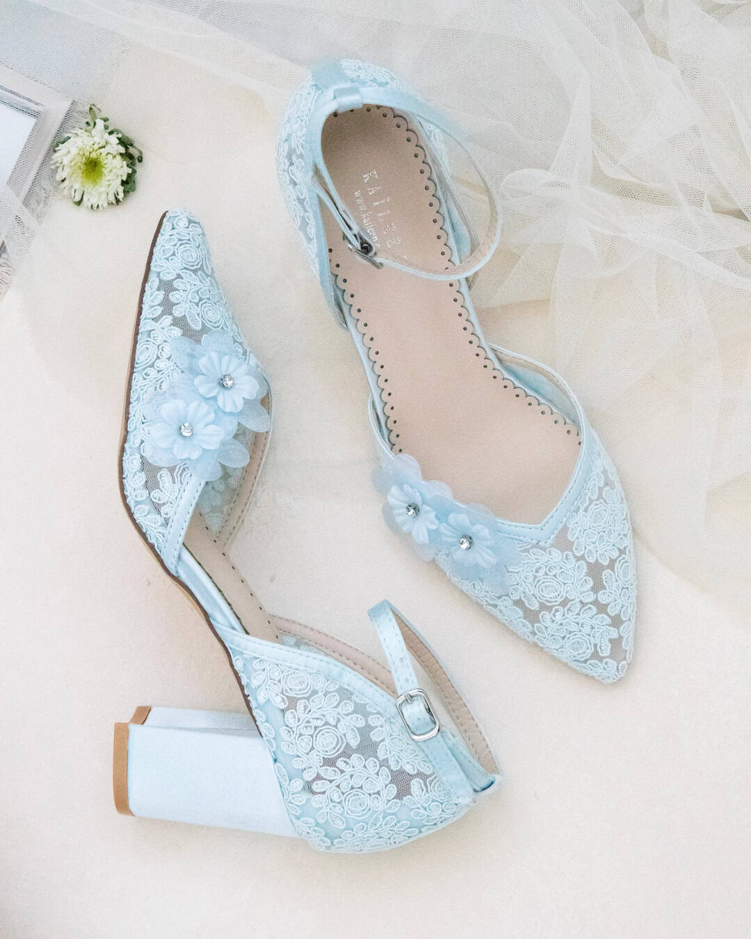 Blue Lace Wedding Shoes