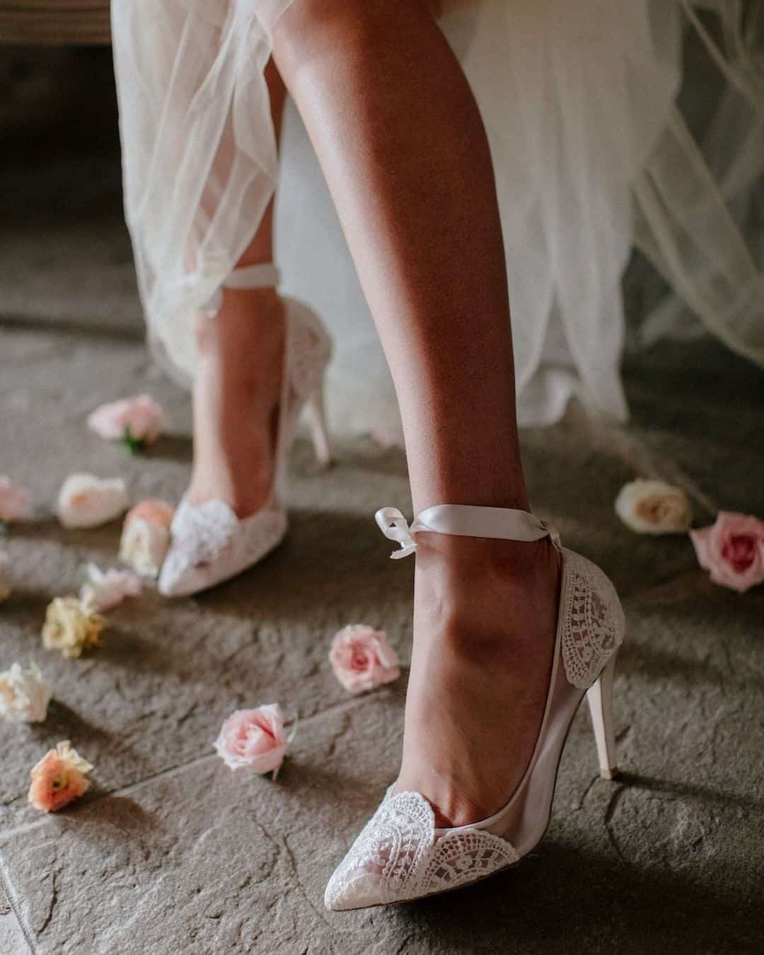 Lace Wedding Heels For Bride