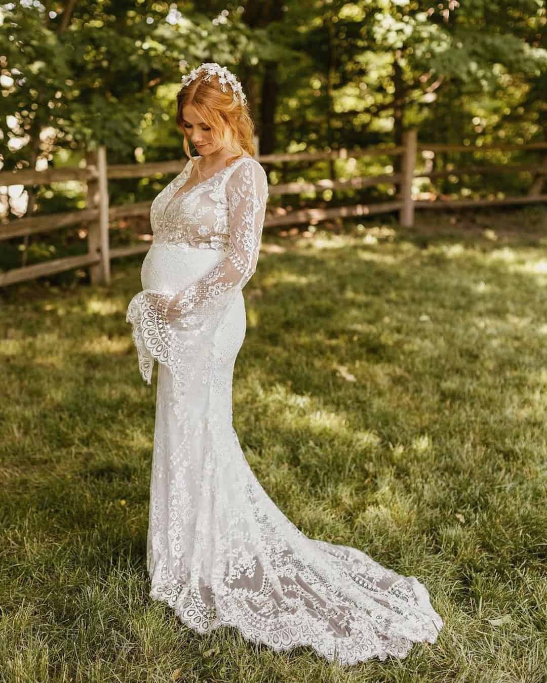 Boho Maternity Wedding Gowns