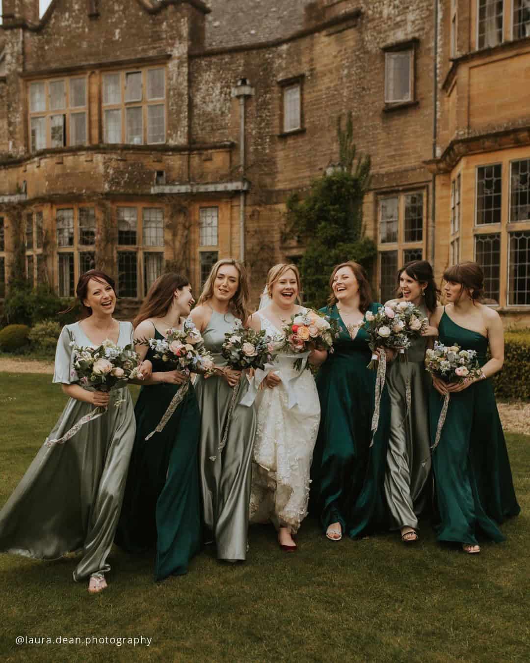 Satin Sage Green Bridesmaid Dresses