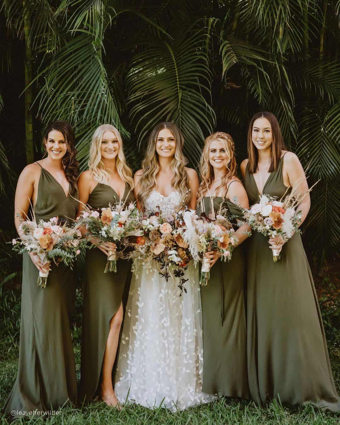 Satin Sage Green Bridesmaid Dresses