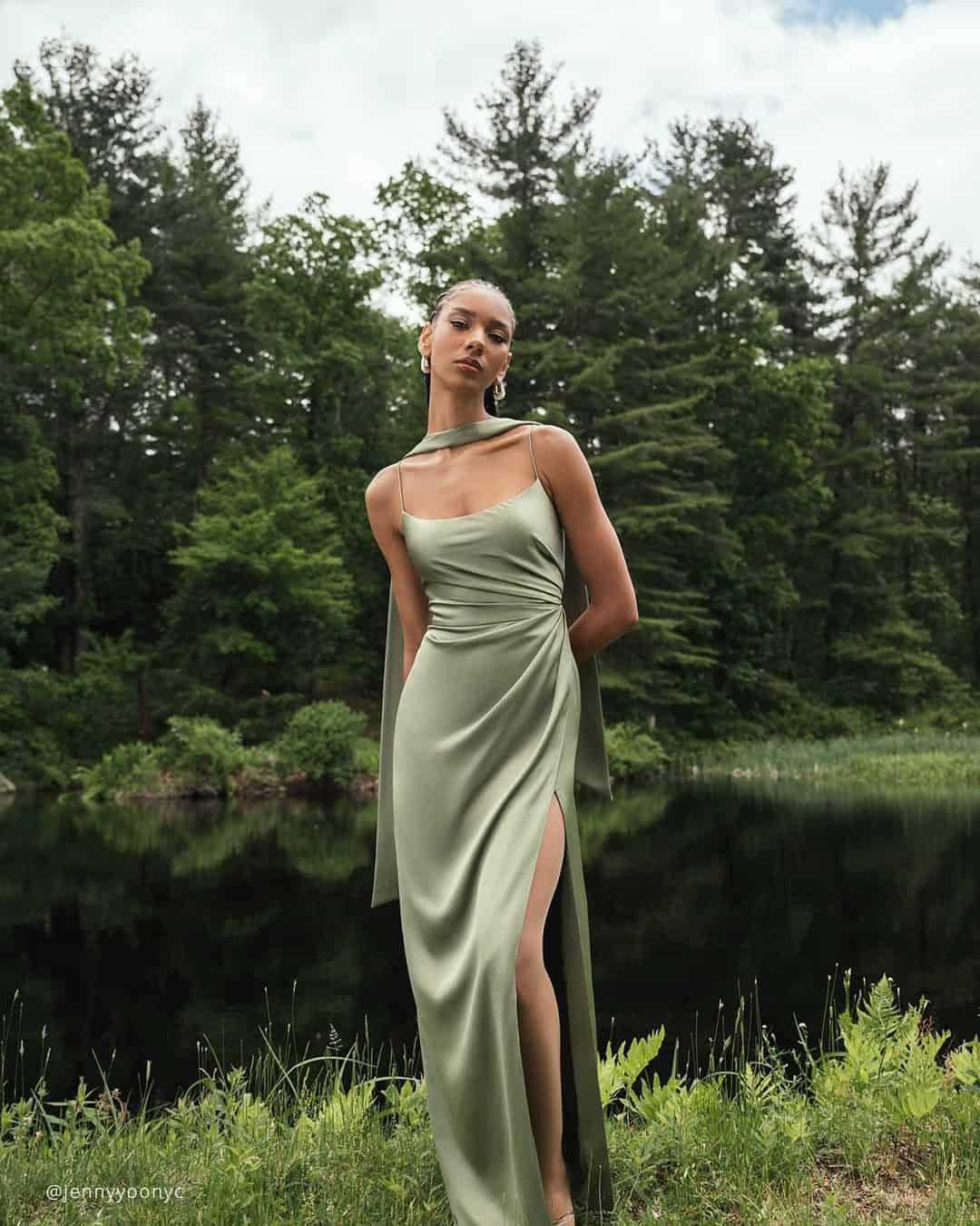 Hunter Dark Sage Green Bridesmaid Dresses