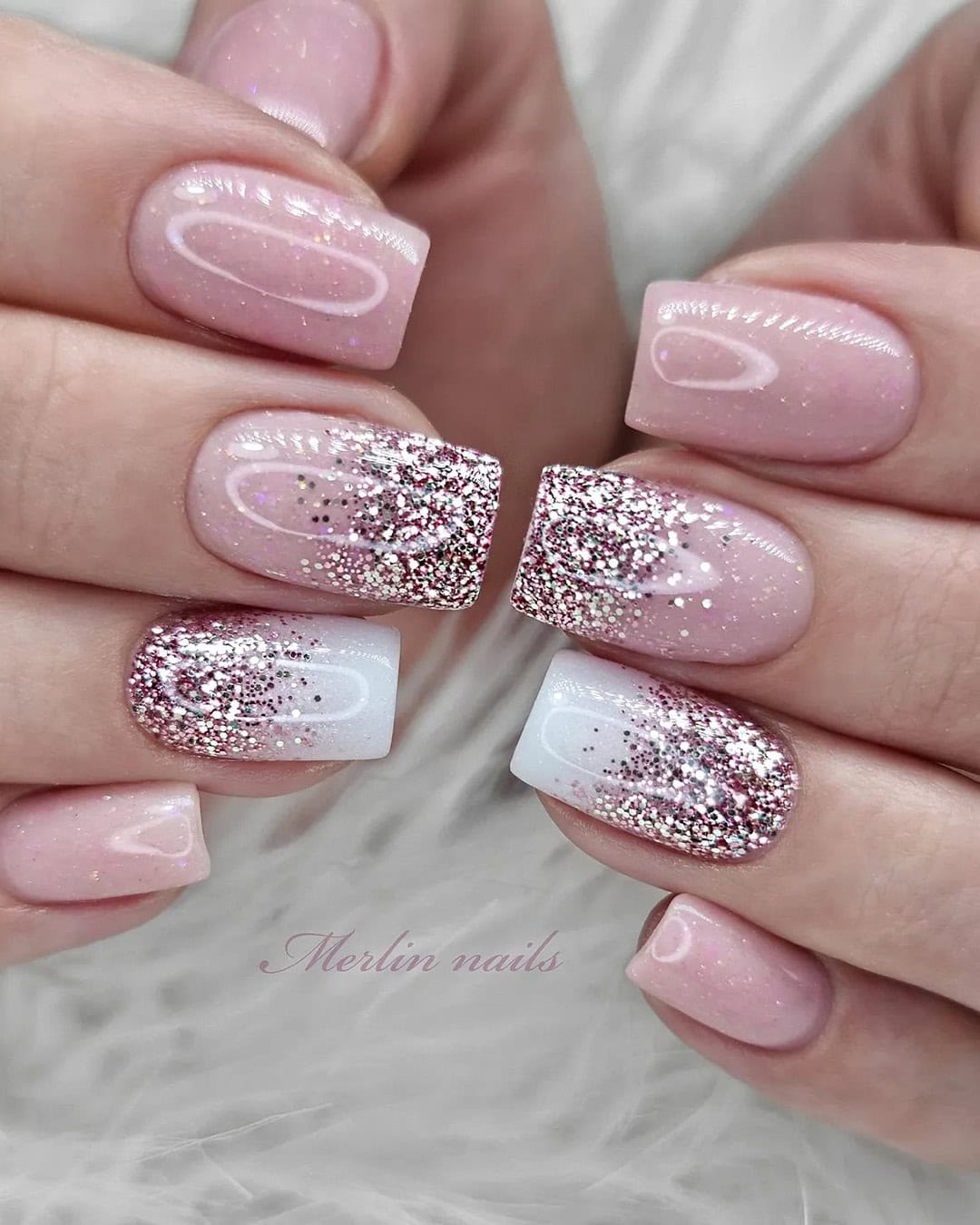 Pink And White French Tip Nails