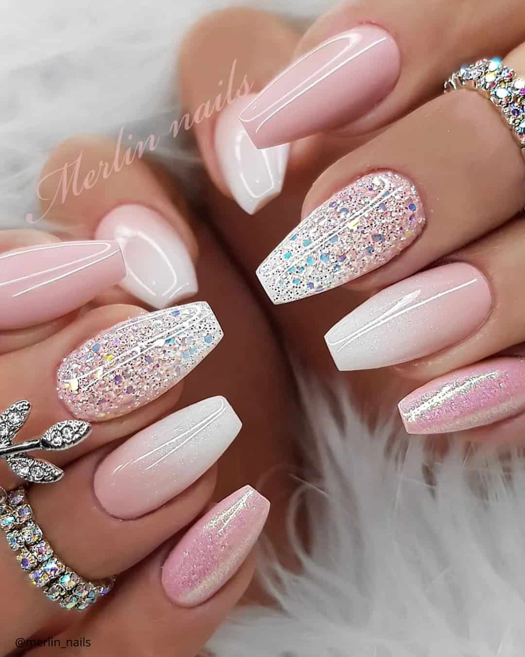 Pink And White French Tip Nails