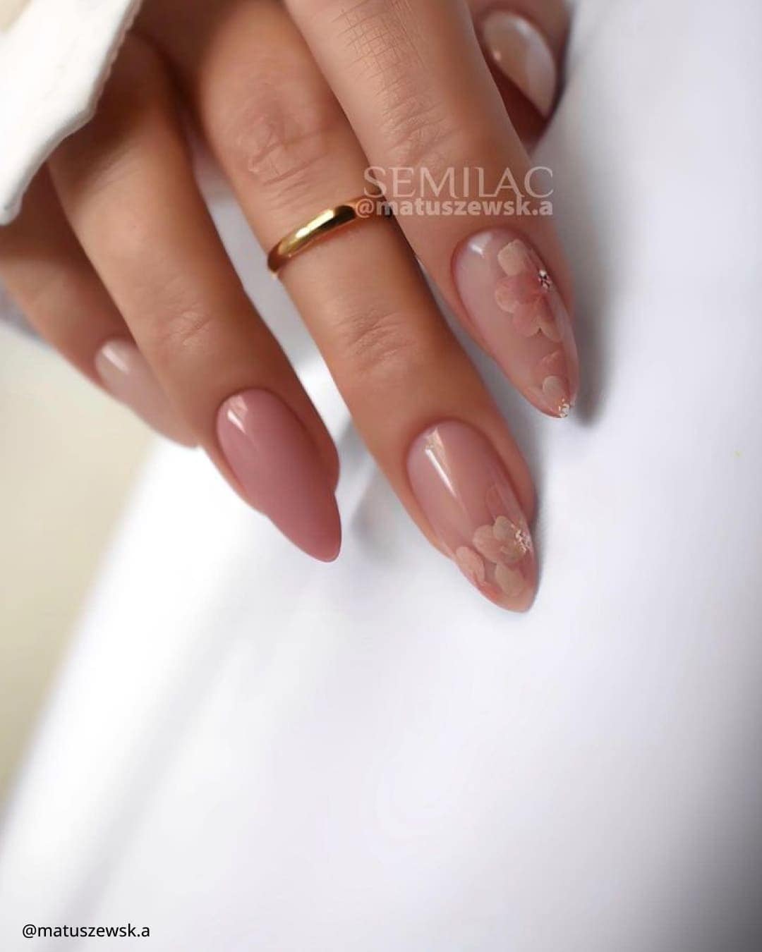 Light Pink and White Nails