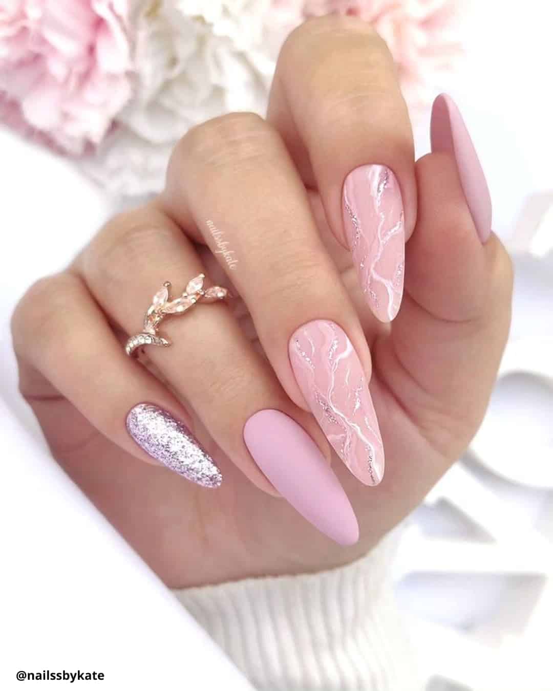 Pink and White Marble