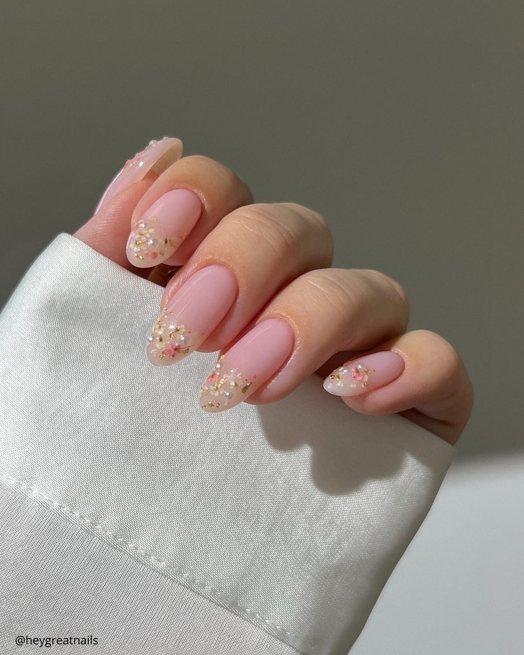 Light Pink and White Nails
