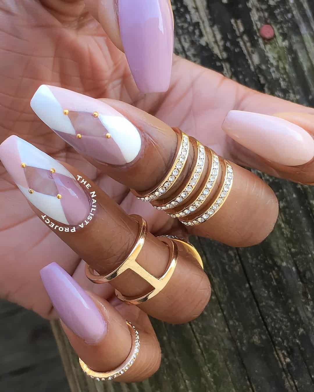 Acrylic Pink And White Nails