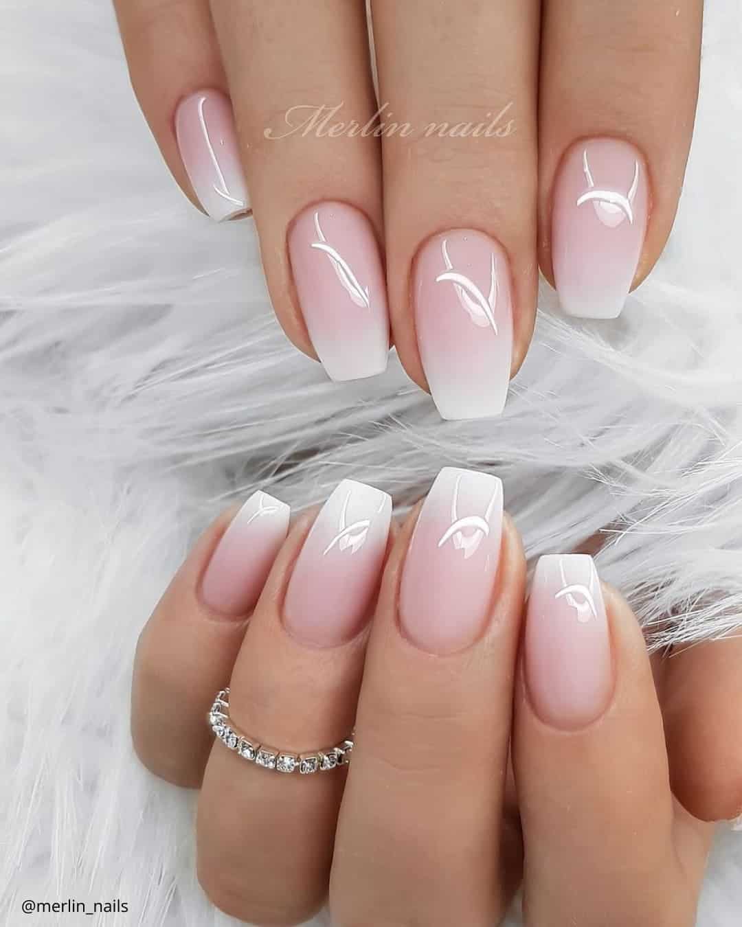 White and Pink Toe Nails