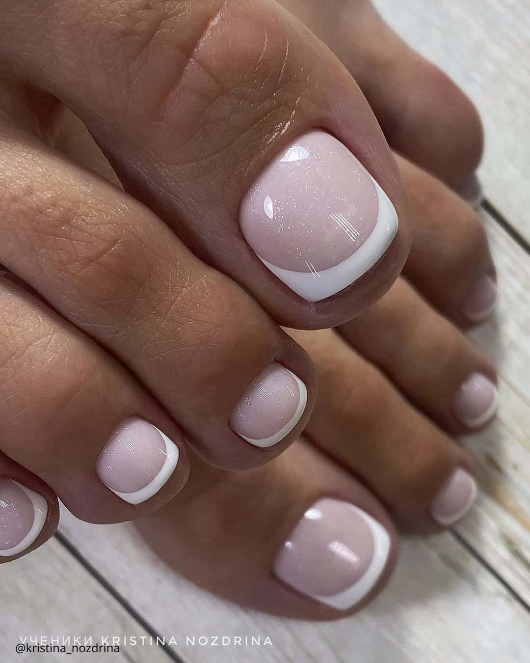 White and Pink Toe Nails