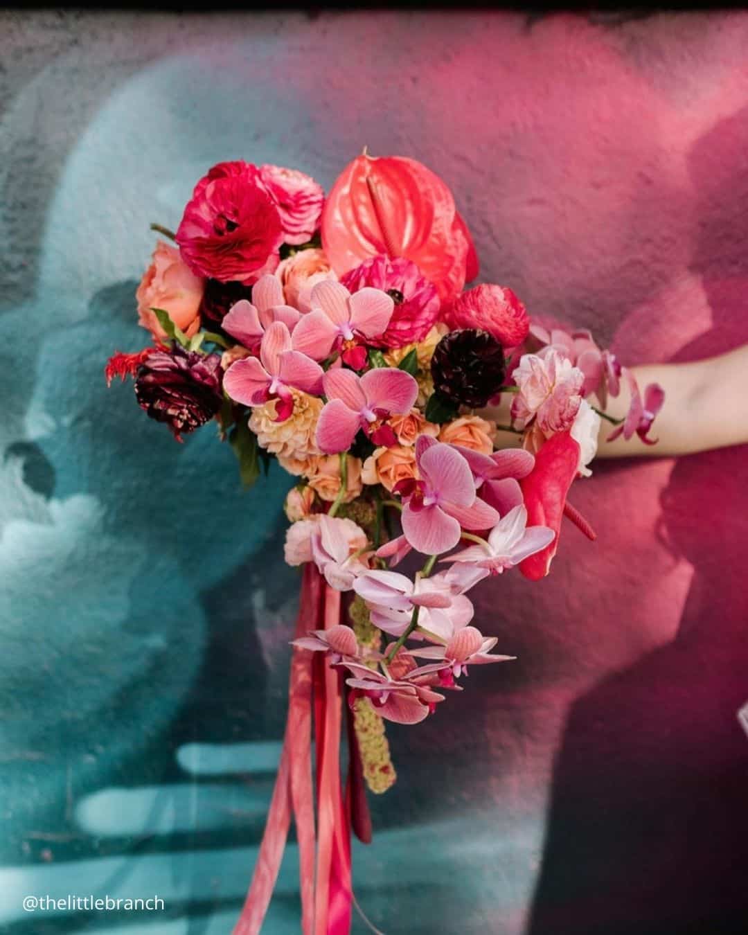 Cascading Pink Bridal Bouquets