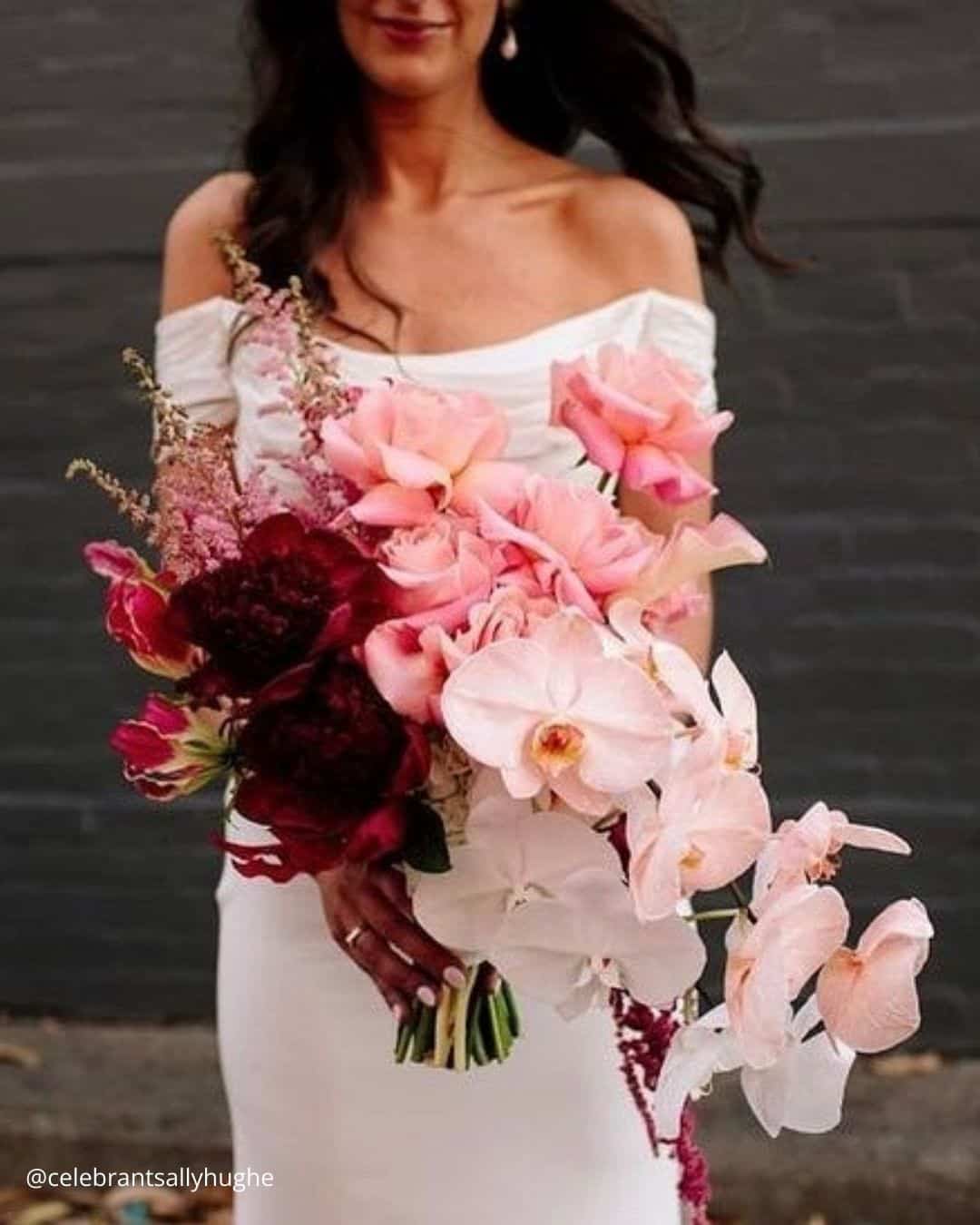 Cascading Pink Bridal Bouquets