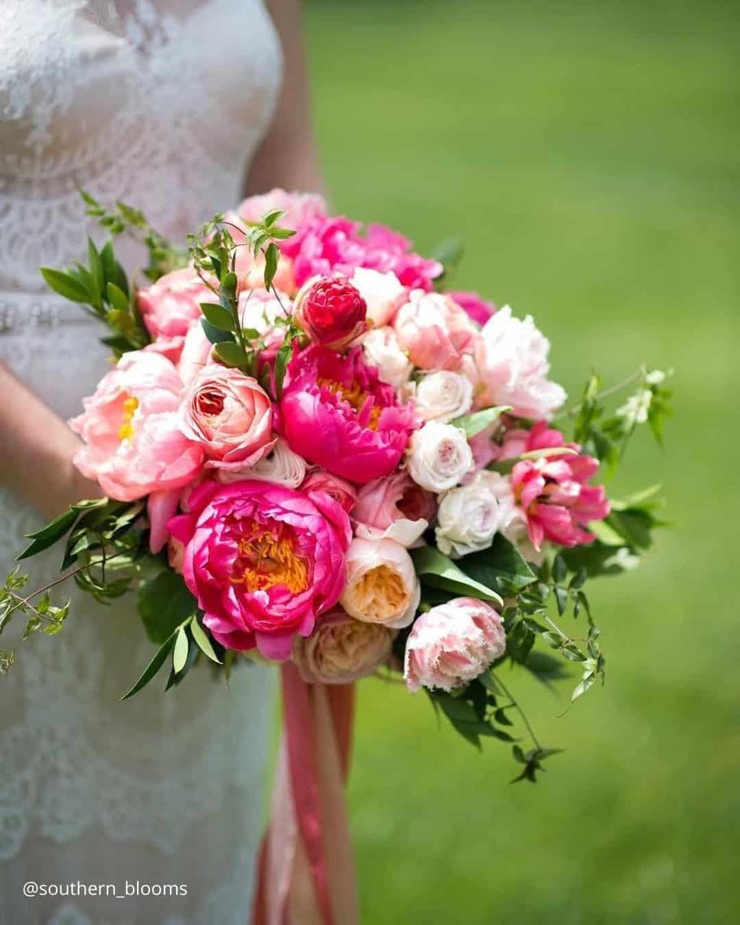 Pink And White Bridal Bouquets