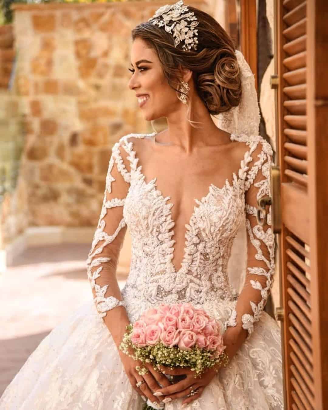 Round Pink Wedding Bouquets