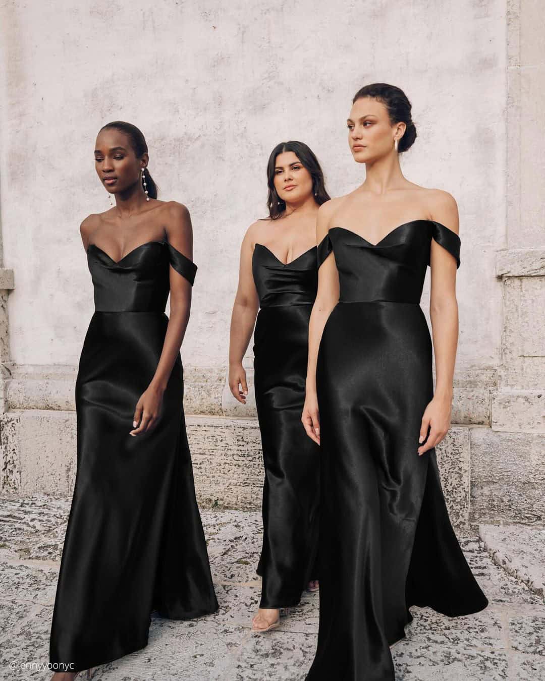 Black Silk Bridesmaid Dresses