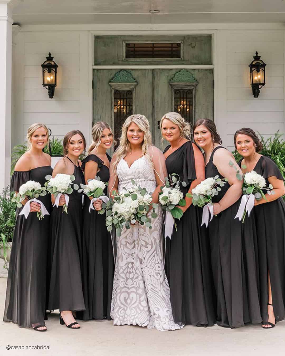 Long Black Bridesmaid Dresses