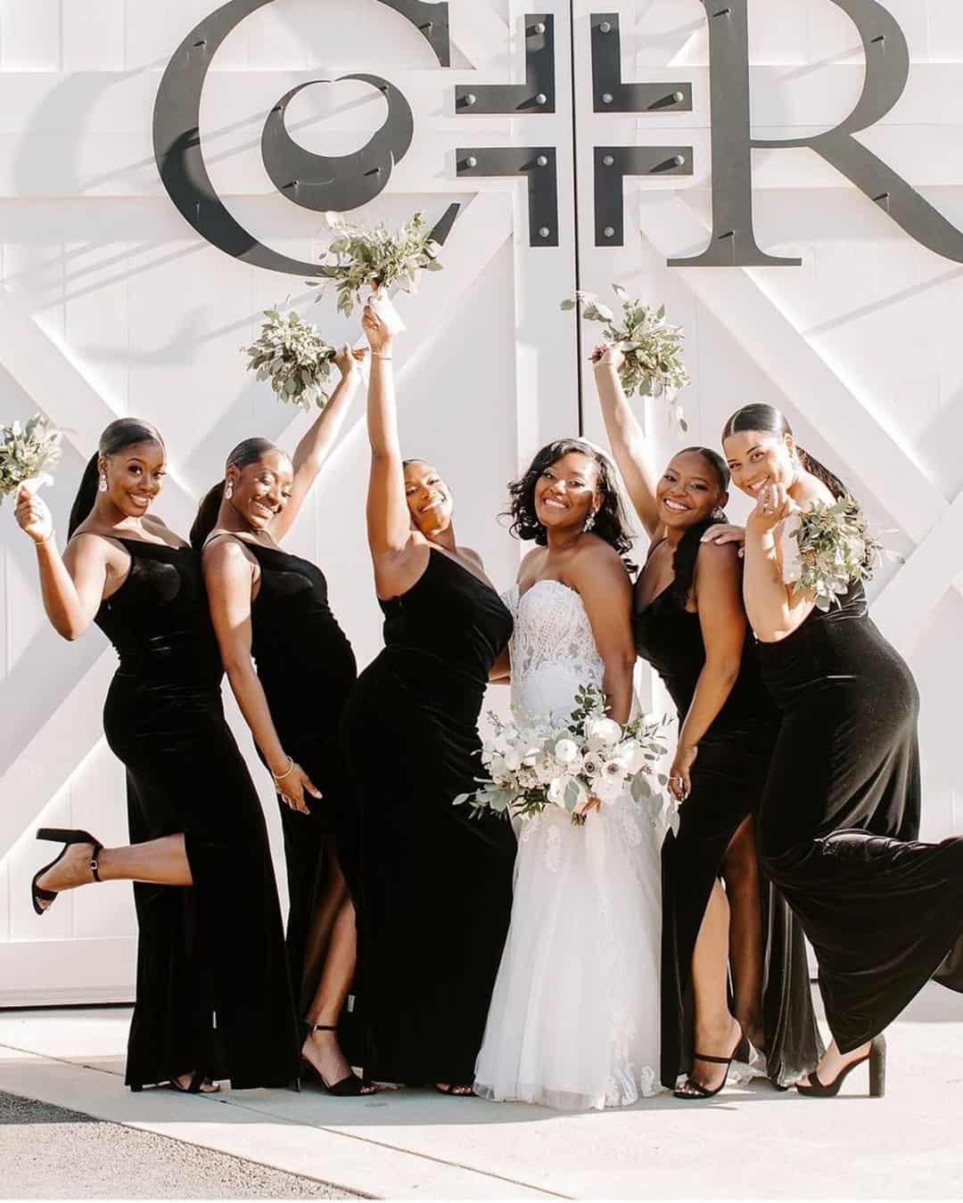 Black Bridesmaid Dresses With Sleeves