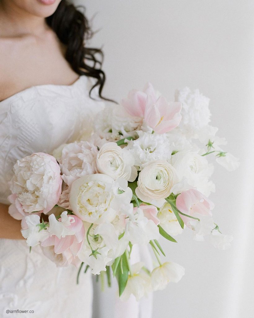 Fresh Spring Wedding Bouquets With Peonies