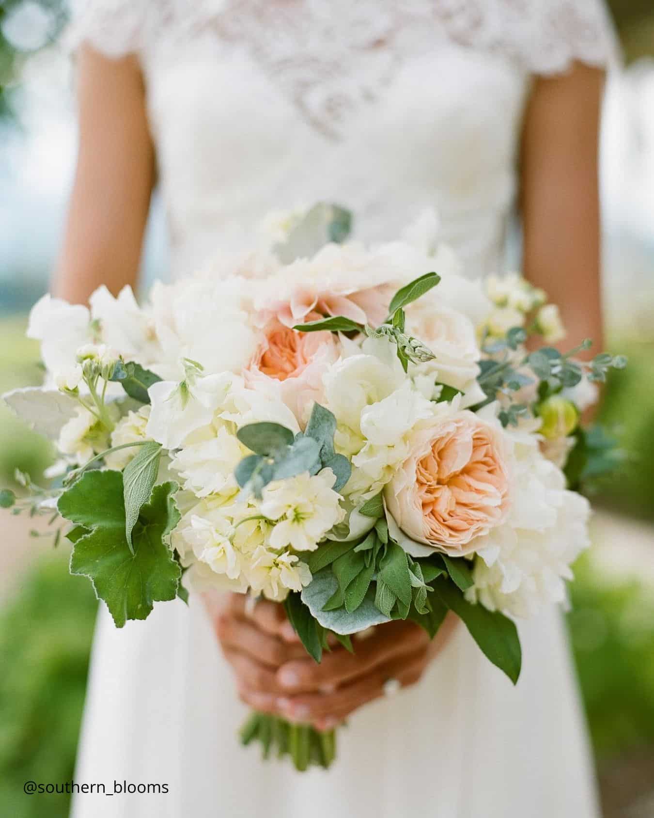 Fresh Spring Wedding Bouquets With Peonies