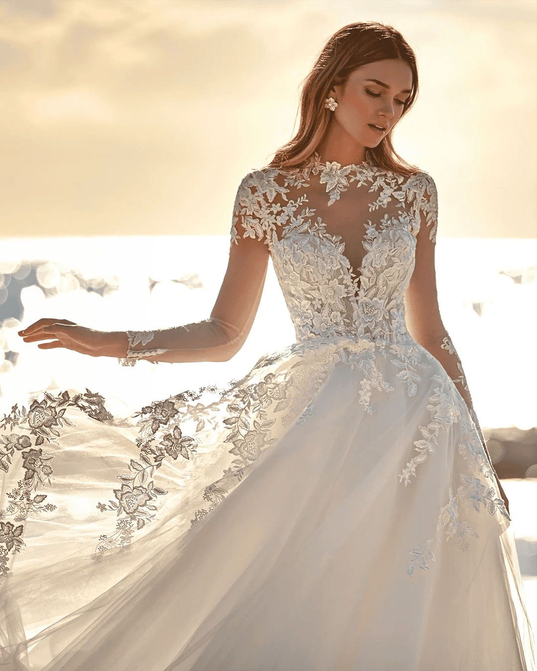 Tattoo Effect Neckline Bridal Gowns