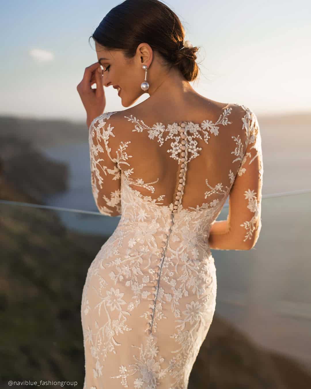 Tattoo Effect Back Wedding Dresses