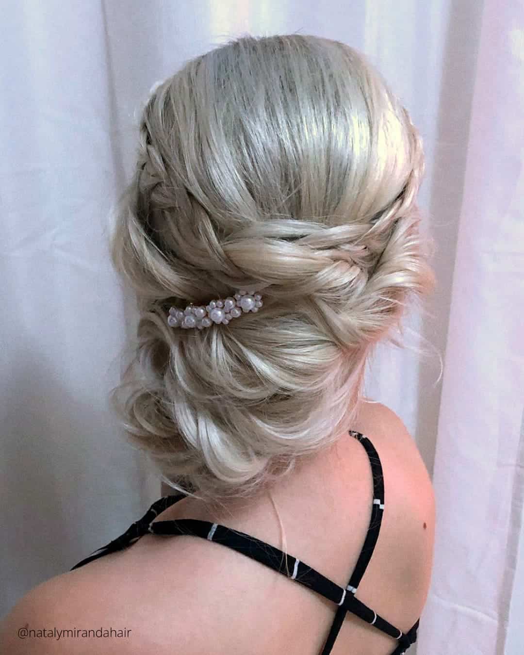 Vintage Inspired Low Side Bun Wedding Hair