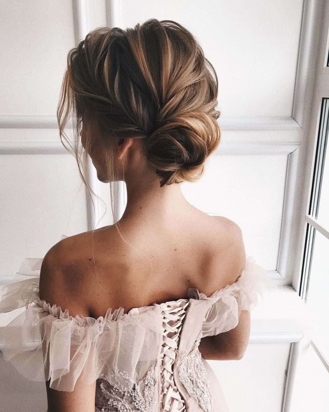 Wedding Side Bun Hairstyles With Veil