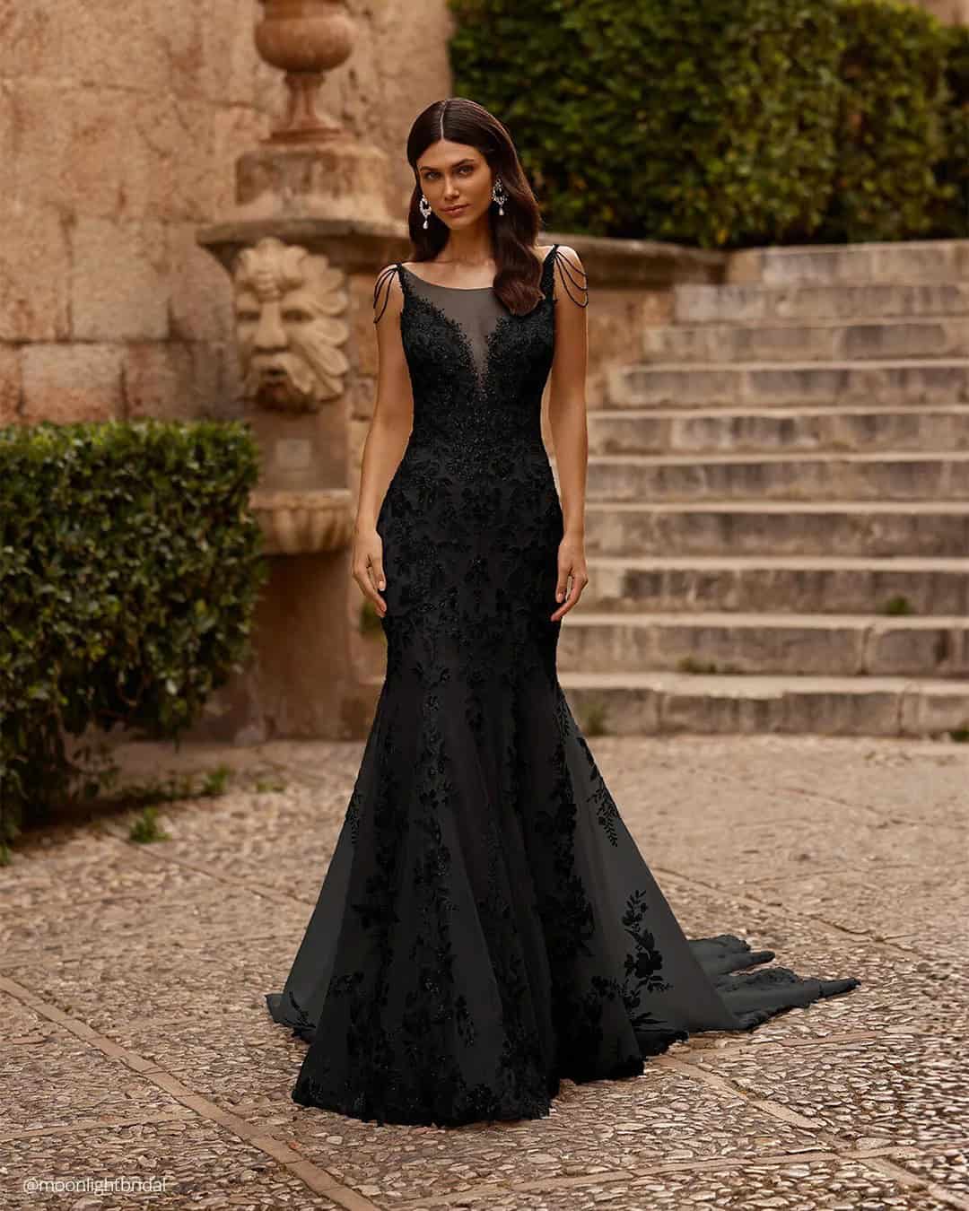 Princess Black Wedding Dresses