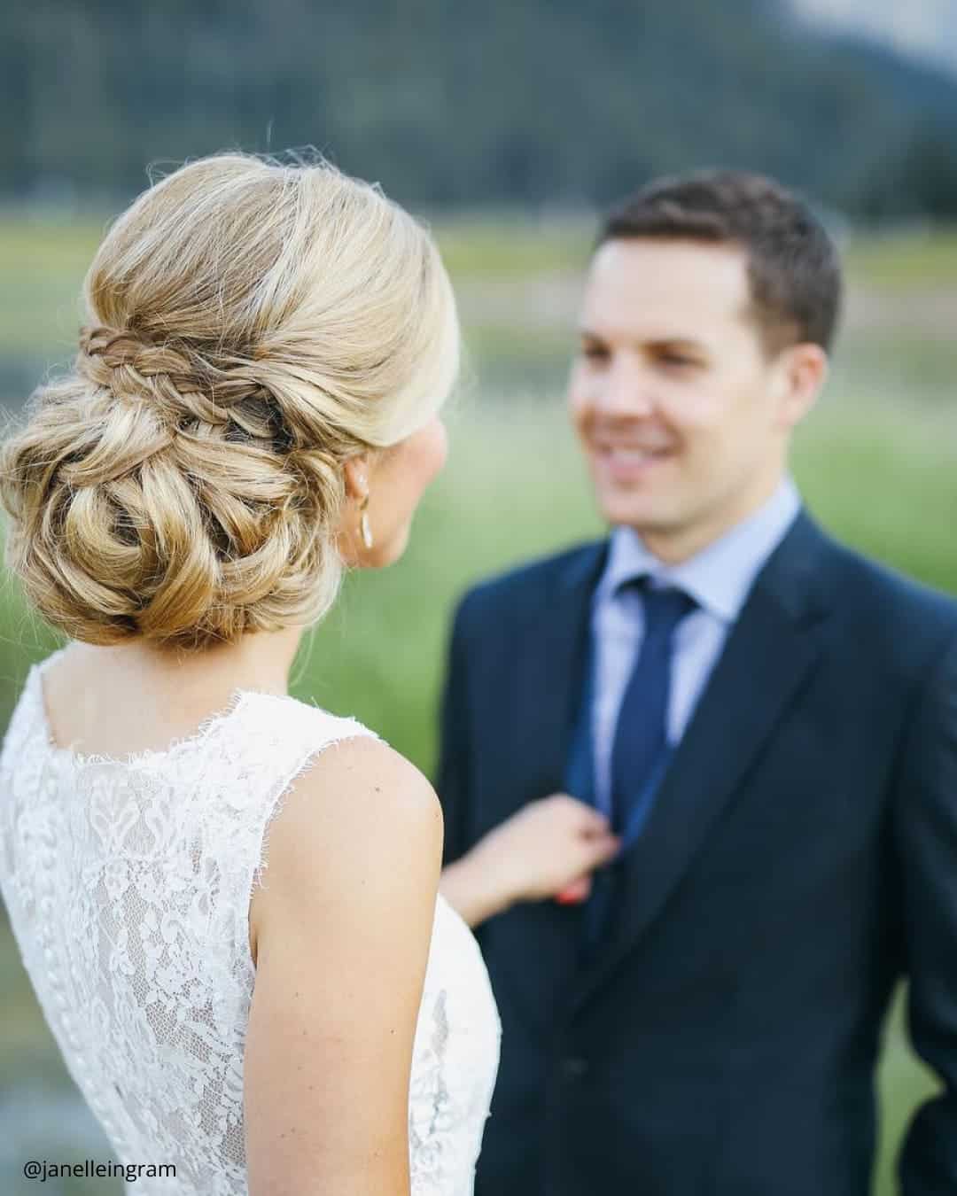Messy Updo With Elegant Headpiece by Ulyana Aster